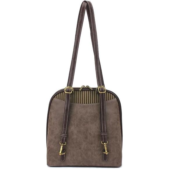 Chala Convertible Faux Leather Backpack Purse - Sun Flower, Stone Gray NWT main image 5
